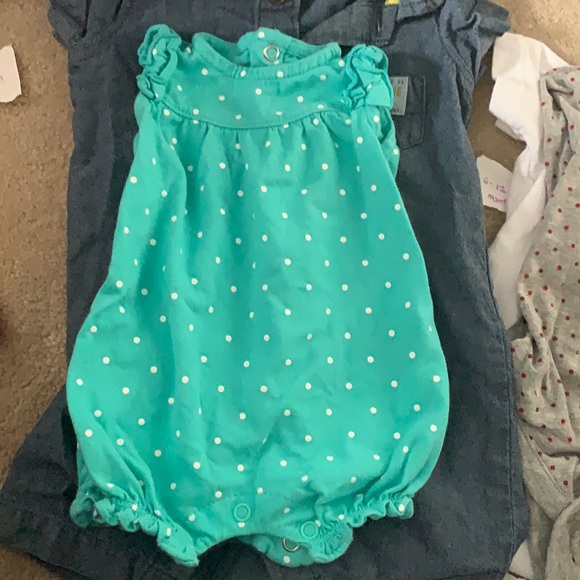 Newborn polka dot button up one piece - Picture 1 of 2